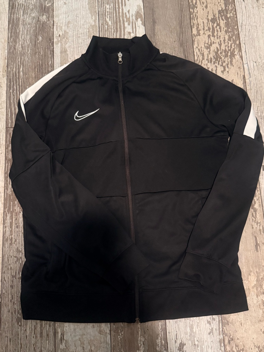 Nike Black Full-Zip Performance Jacket with White Accents